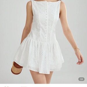 Elegant White Eyelet Dress